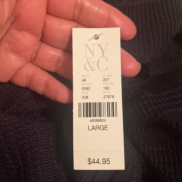 NWT-Yew York Company Navy Blue Sweater - Picture 5 of 5